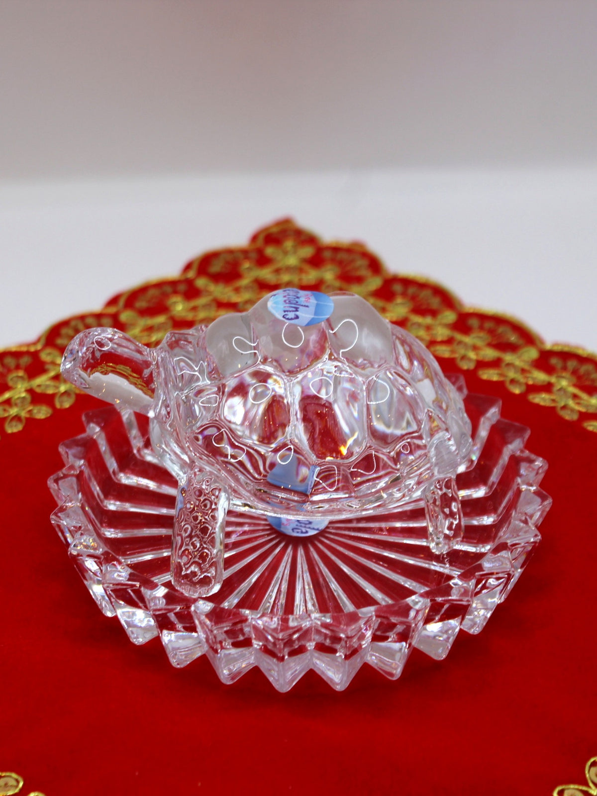 Lead-Free Crystal Turtle & Plate Set for Vastu – Cupola Italy