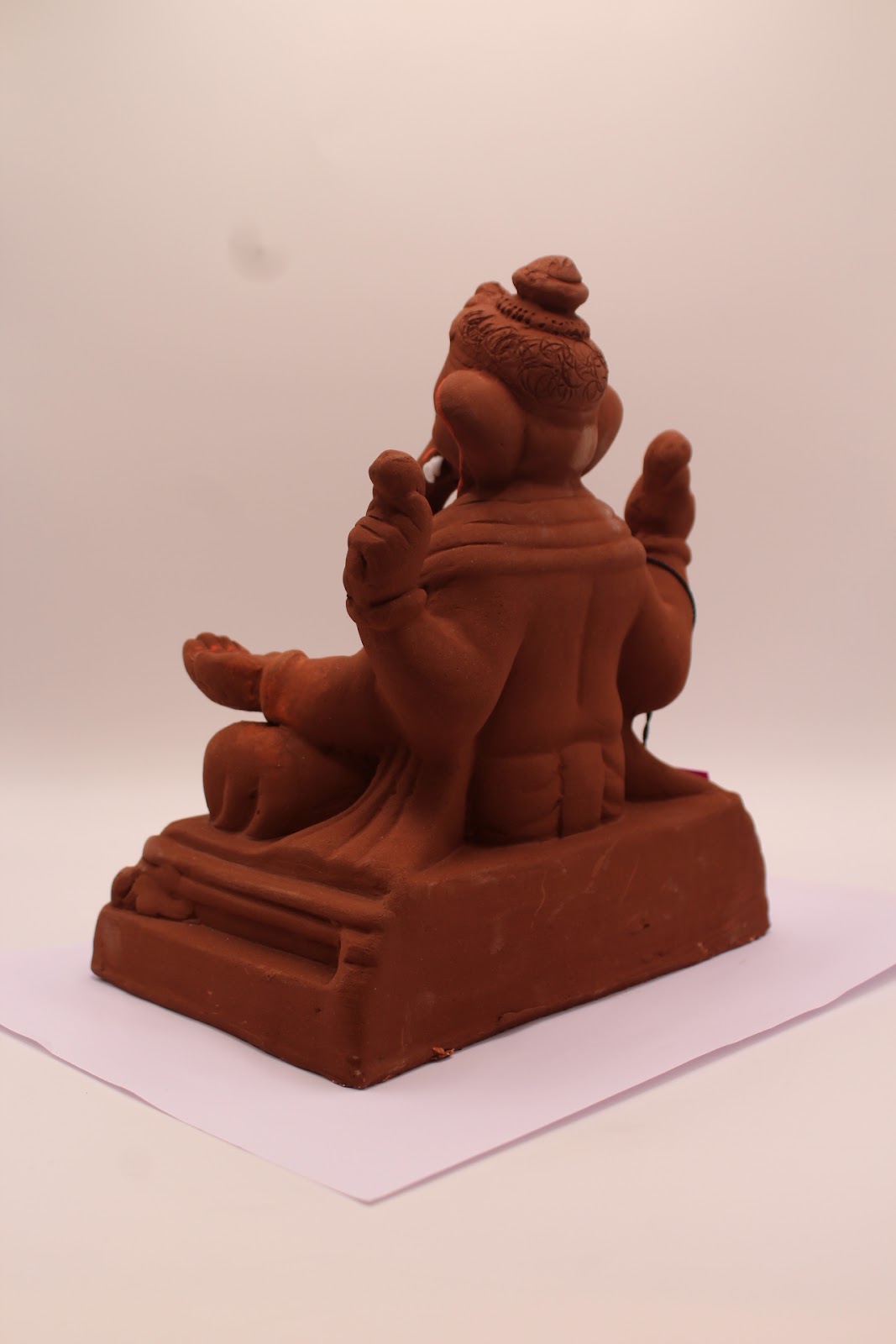 Eco-Friendly Ganesh Visarjan Idol – Natural Terracotta, Topknot, ~8 inch