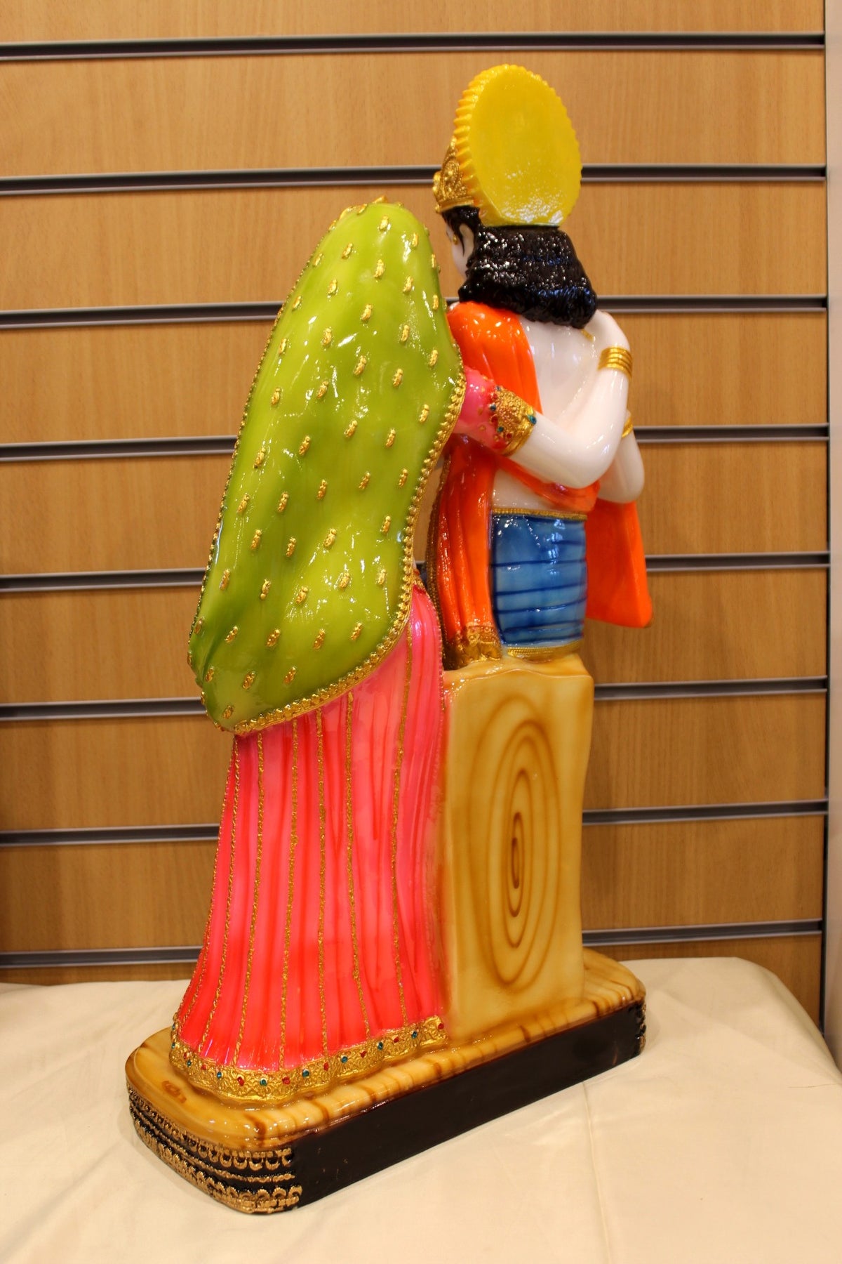 Resin/Fibre Radha Krishna Statue for Home Temple – Hand-Painted Standing Pair, 26 inch
