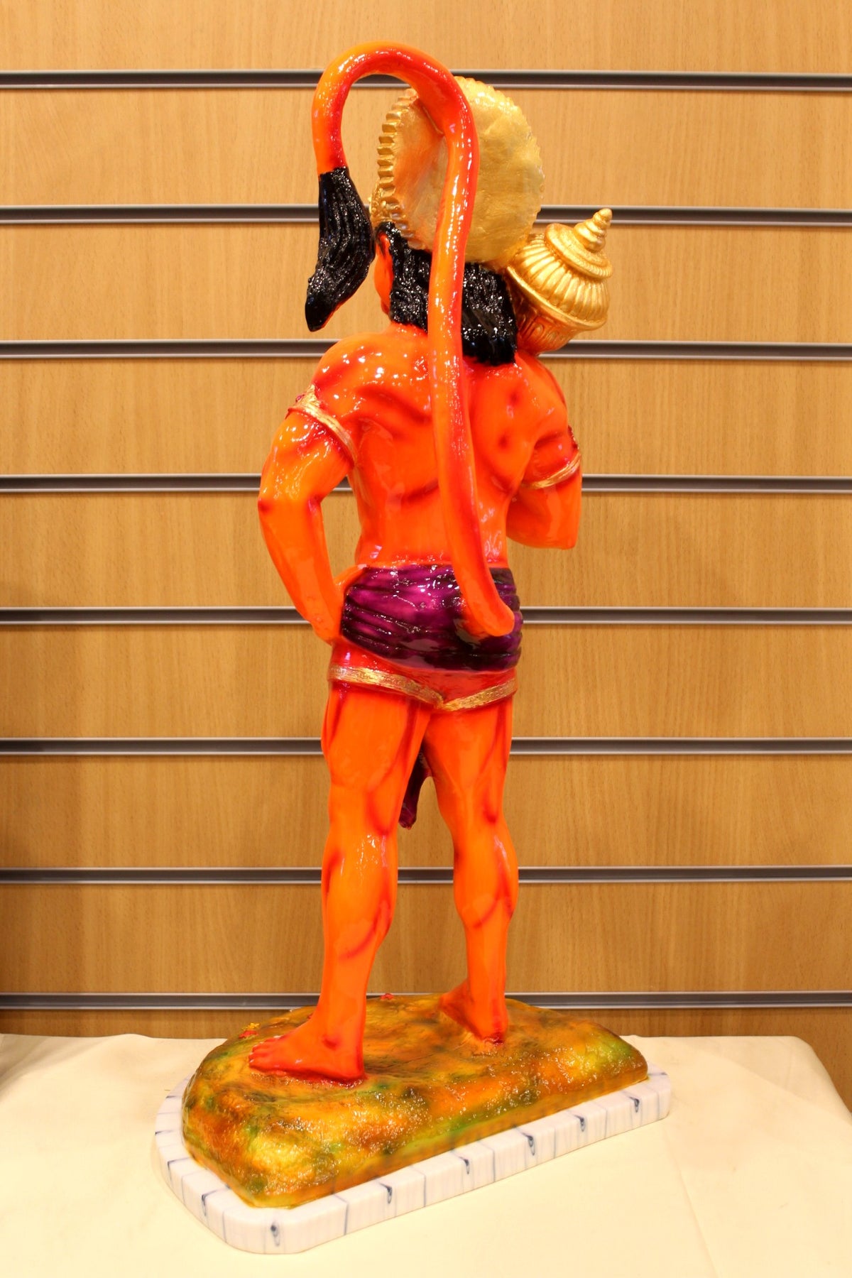 Resin/Fibre Hanuman Statue for Home Temple – Standing with Gada, 27 inch