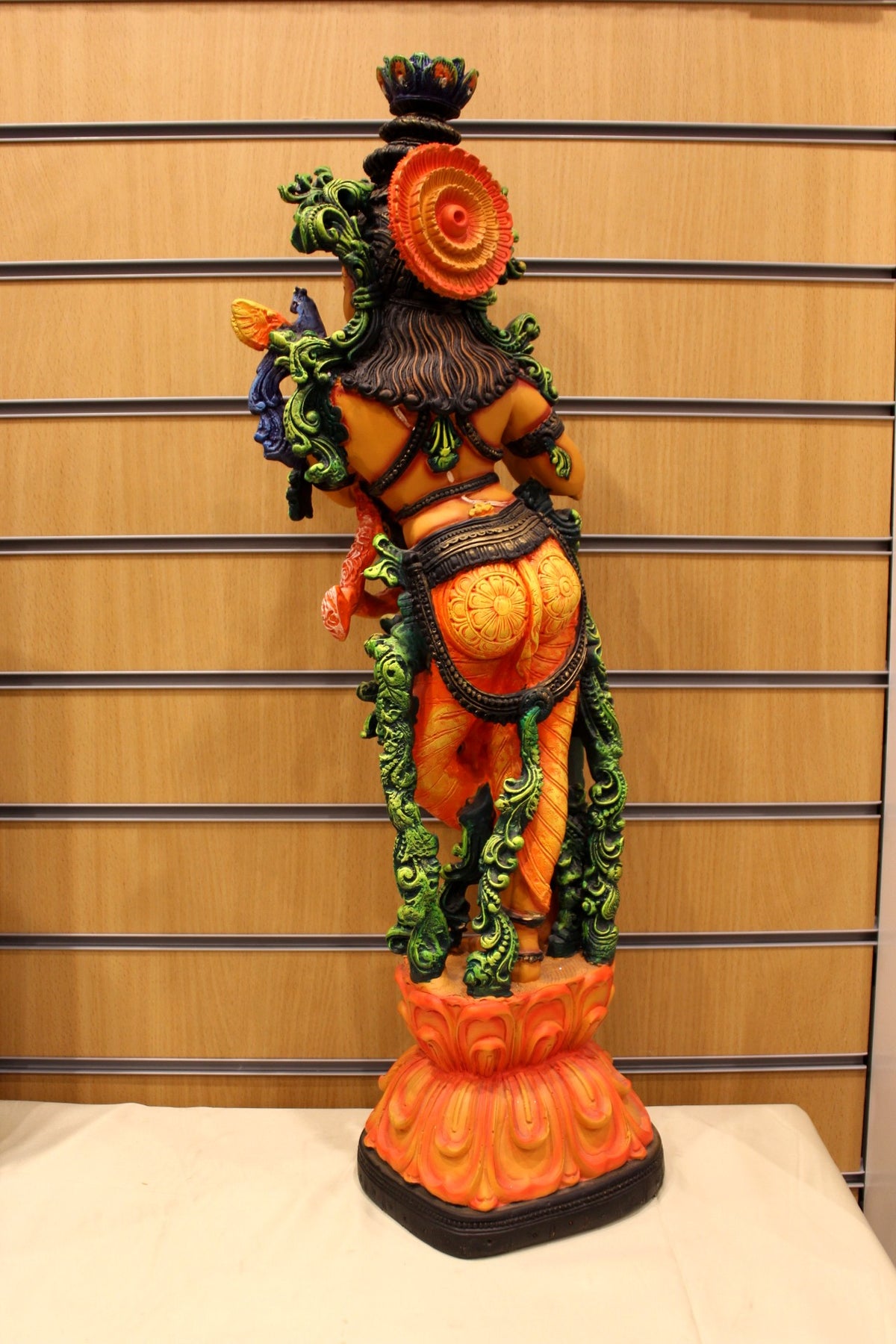 Resin/Fibre Krishna Statue for Home Temple – Hand-Painted Flute Pose, 28 inch
