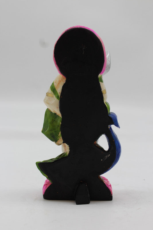 Lord Murugan Idol with Peacock – Pink Lotus Base, Pink – back view