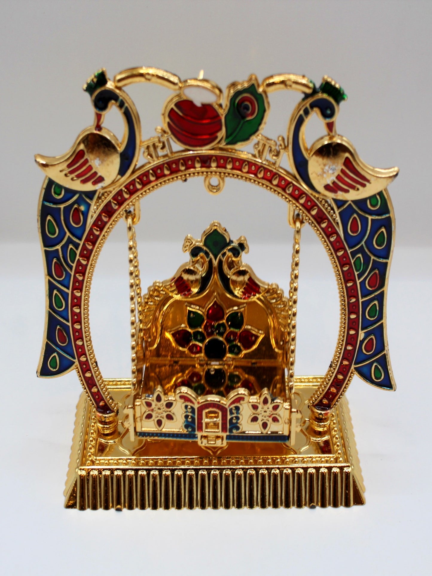 Bal Gopal Jhula 6 x 2.5 inch – Blue & Red Peacock Arch