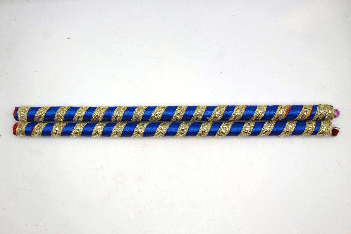 Dandiya Sticks – Colourful Ribbon, Pair, 15 inch