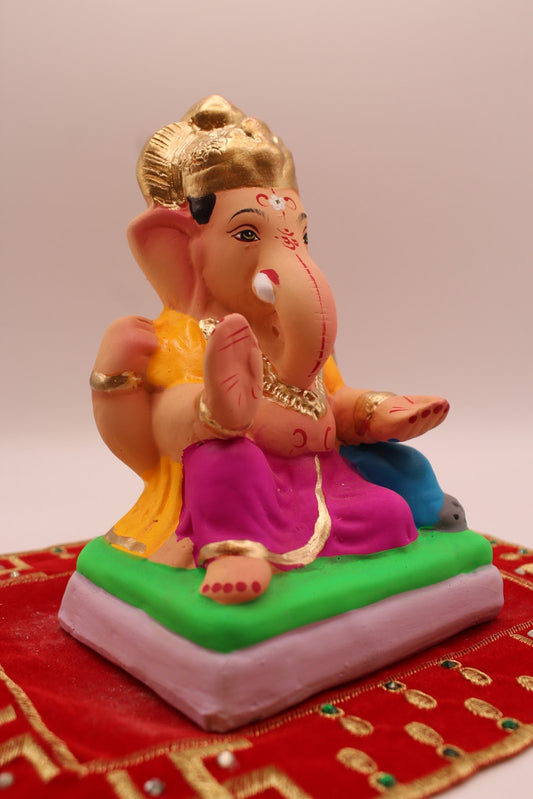 Eco-friendly 6 inch Ganesh idol, side view