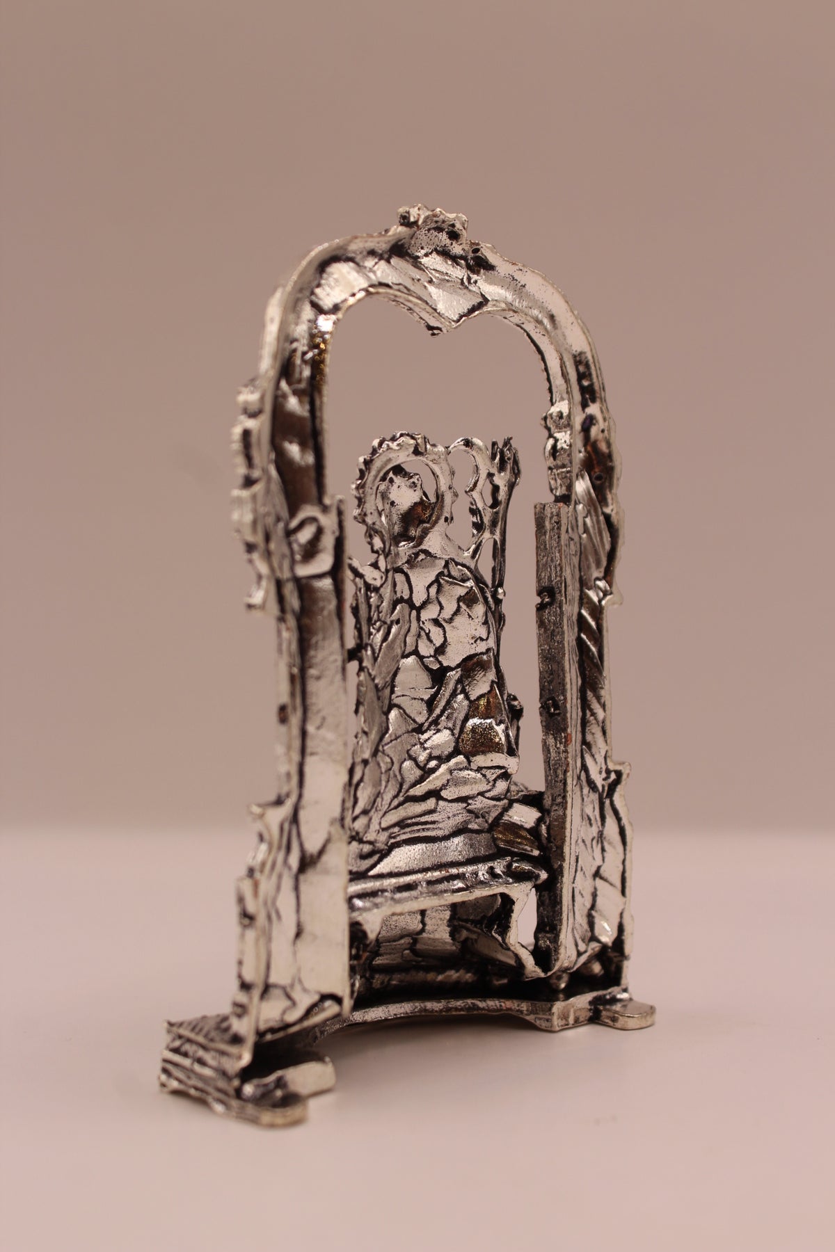 Mahakali Murti – Silver Finish Metal, 3.5 inch – back view