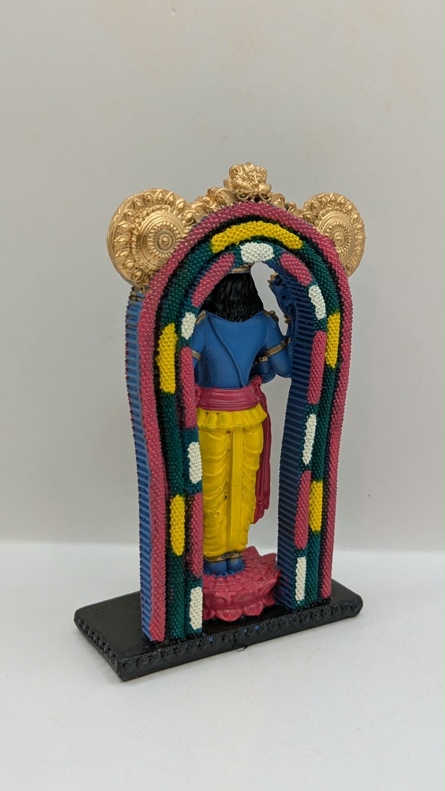 Blue Guruvayurappan Vishnu statue, back view