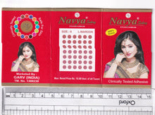 Load image into Gallery viewer, Coloured Bindi round Forehead Tika, Face Jewels Body Art Bollywood Bindis Self Adhesive Stickers Clinically Tested Safe for Skin - Size 3 to Size 10