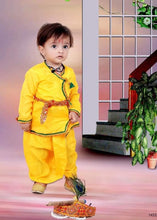 Load image into Gallery viewer, Krishna Suit Fancy Dress in Art Silk Fabric for Kid for Krishnaleela / Janmashtami / Kanha / Mythological Character Costume