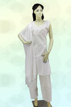 Load image into Gallery viewer, Women's Salwar Kamiz Suit Chikankari White Ladies Kurti and Pant Set