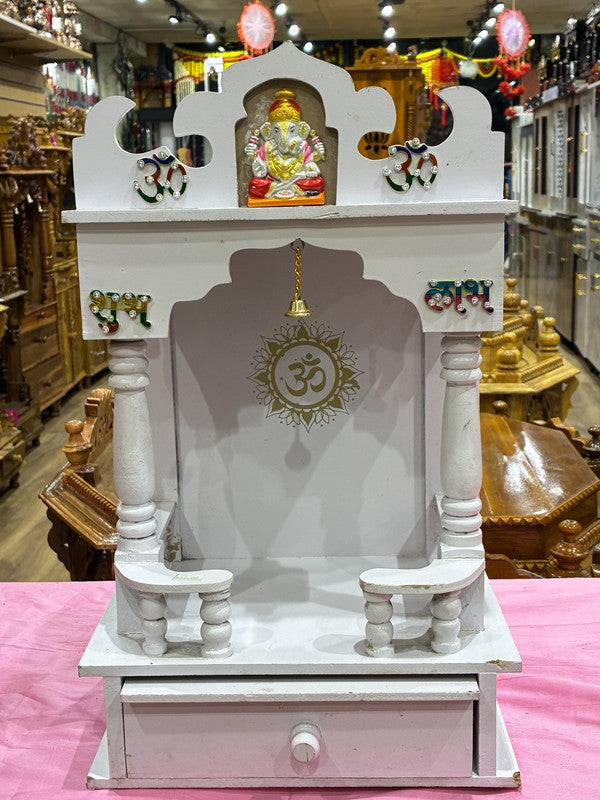 White MDF mandir