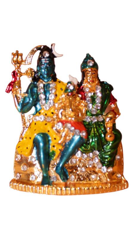Shiv Parivar Shankar Parvati Ganesha Family Idol ( 2.8cm x 2cm x 1cm) Mixclor