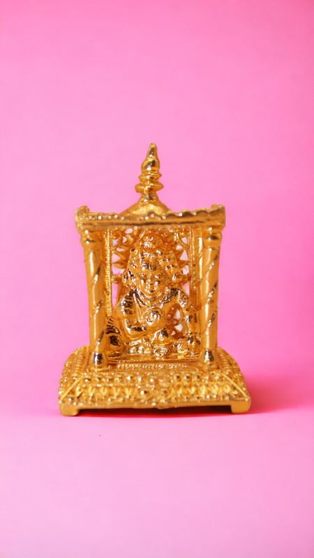 Lord Krishna,Bal gopal Statue,Home,Temple,Office decore(1.8cm x1.5cm x0.5cm)Gold