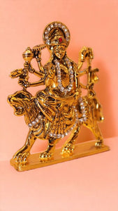 Goddess Ambaji Maa Durga Sitting Idol Statue Gold