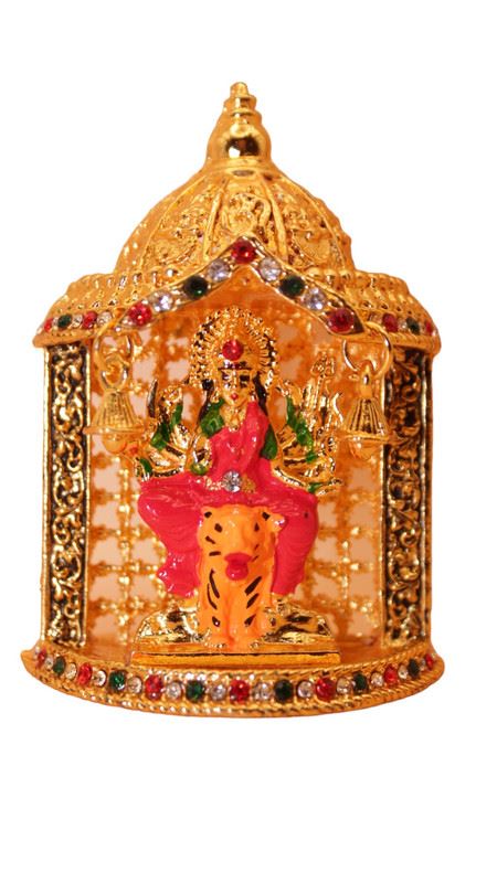 Goddess Ambaji Maa Durga Sitting Idol Statue Gold