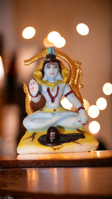 Lord Shiva Shankar Statue Bhole Nath Murti Home Decor(9cm x 5cm x 3.5cm) Silver
