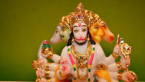 Lord Panchmukhi Hanuman Idol Bajrang Bali Murti (9cm x 5.5cm x 3cm) White