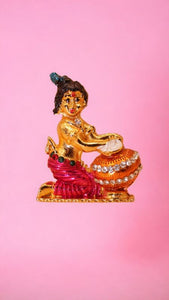 Lord Krishna,Bal gopal Statue,Home,Temple,Office decore(1.8cm x1.5cm x0.5cm)Pink