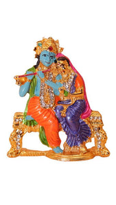 Radha Krishna Idol Showpiece Murti Gifts Home Decor( 3cm x2.2cm x0.5cm) Mixcolor