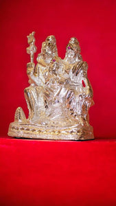 Shiv Parivar Shankar Parvati Ganesha Family Idol ( 5.5cm x 4cm x 3cm) Silver