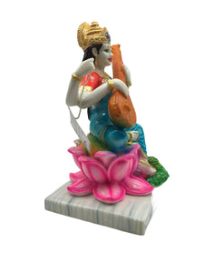 Goddess Saraswati Statue Idol For Home Temple Home Decor
Size(28x15x17)