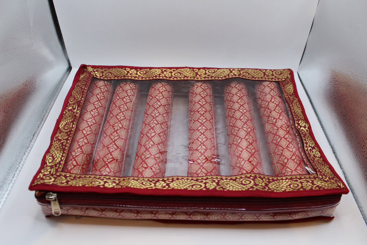 Maroon bangle box with 6 rolls – closed