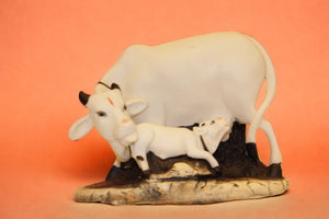 Cow with Calf Vastu,Positive Energy for Home offers Wealth,Prosperity White