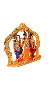 Lord Ram Darbar statue for Home/Office decoration ( 3cm x 3cm x 1cm) Gold