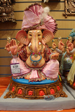 Load image into Gallery viewer, Eco-Friendly Ganesh Visarjan idol, Rose Pink &amp; Maroon, front view