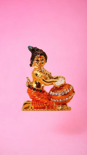 Lord Krishna,Bal gopal Statue,Temple,Office decore(1.8cm x1.5cm x0.5cm)Orange