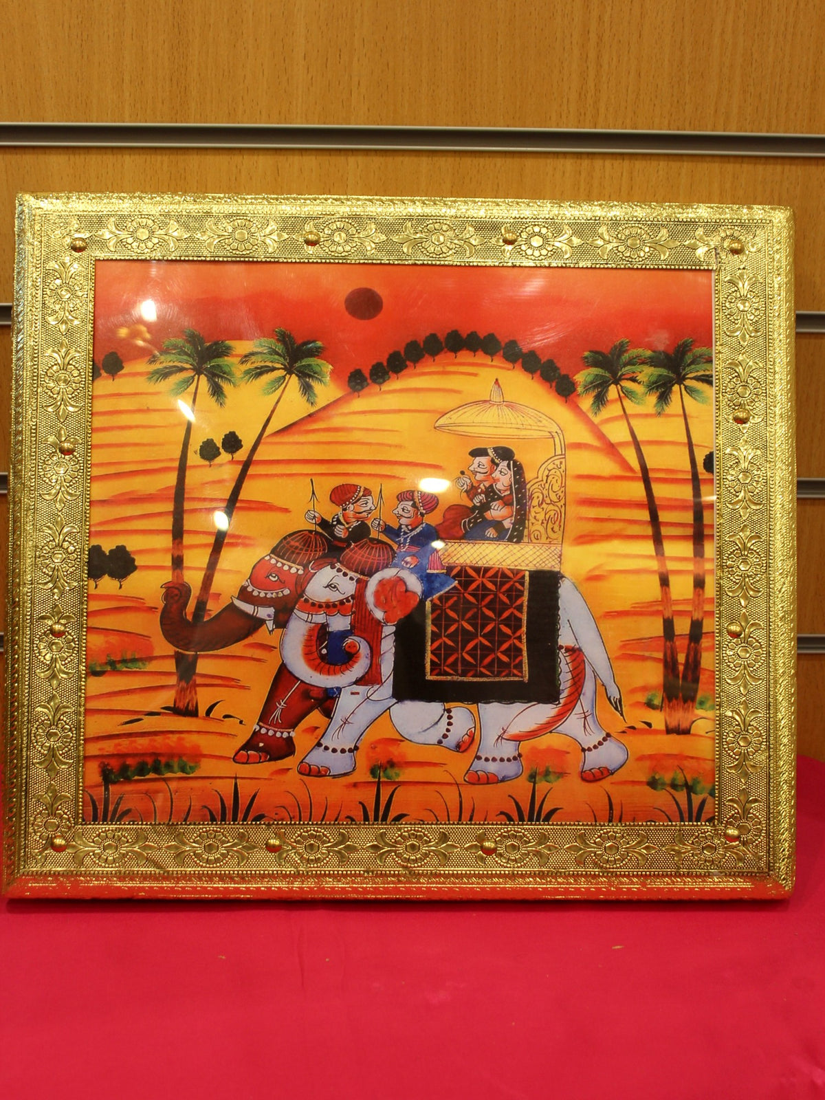 Printed Bajot Pooja Chowki – Rajasthani Elephant, 15 x 15 inch