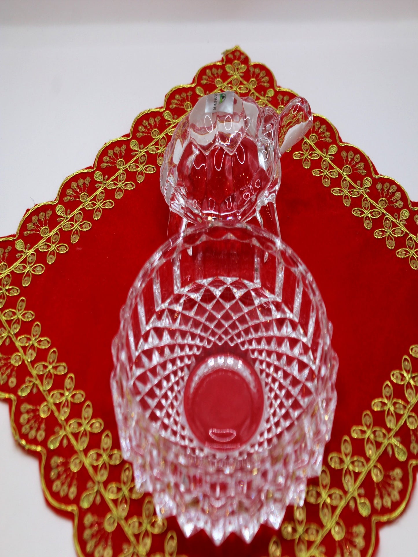 Glass Turtle & Plate Set for Vastu – Diamond Cut Bowl