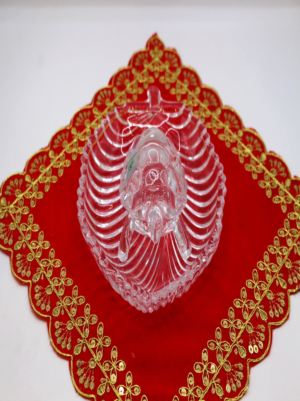 Glass Turtle & Plate Set for Vastu – Leaf Dish