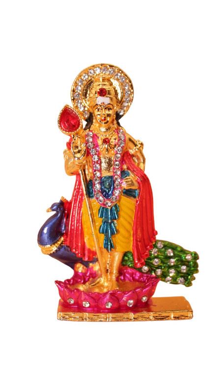 Kartik Ji Murti Idol/Statue for Pooja Gift decore(3.5cm x 2.2cm x 0.8cm) Gold