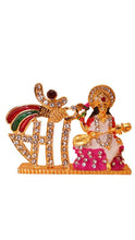 Load image into Gallery viewer, Goddess Saraswati Hindu Goddess of Knowledge &amp; Music Gold