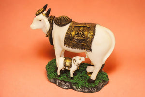 Cow with Calf Vastu,Positive Energy for Home offers Wealth,Prosperity White