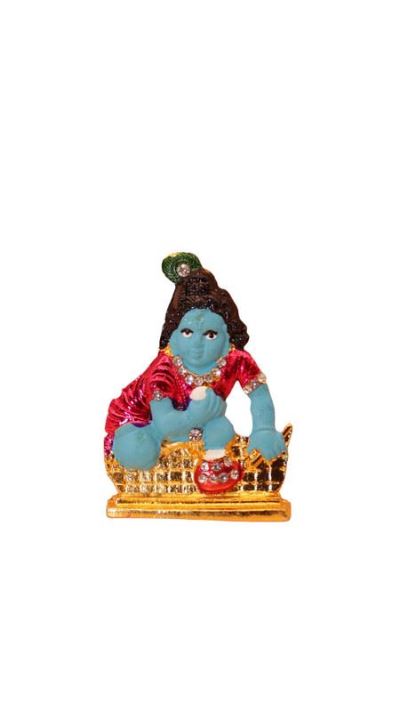 Lord Krishna,Bal gopal Statue,Home,Temple,Office decore(2.2cm x1.5cm x0.5cm) Red