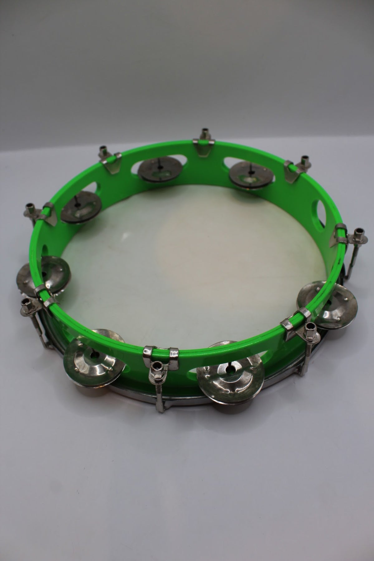 Green khanjari tambourine 9 inch, another view