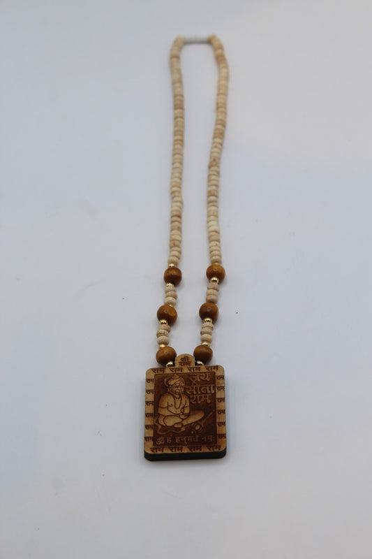 Sita Ram necklace with tulsi beads