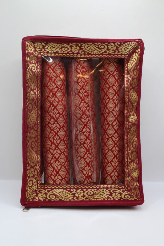 Maroon bangle box with 3 rolls – closed