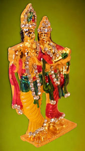 Radha Krishna Idol Showpiece Murti Gifts Home Decor (3cm x1.8cm x0.5cm) Mixcolor