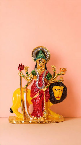 Goddess Ambaji Maa Durga Sitting Idol Statue Gold