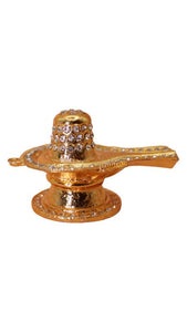 Shivling Idol Murti for Daily Pooja Purpose ( 1cm x 2cm x 1cm) Gold