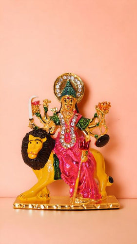 Goddess Ambaji Maa Durga Sitting Idol Statue Gold