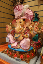 Load image into Gallery viewer, Eco-Friendly Ganesh Visarjan idol, Rose Pink &amp; Maroon, side view