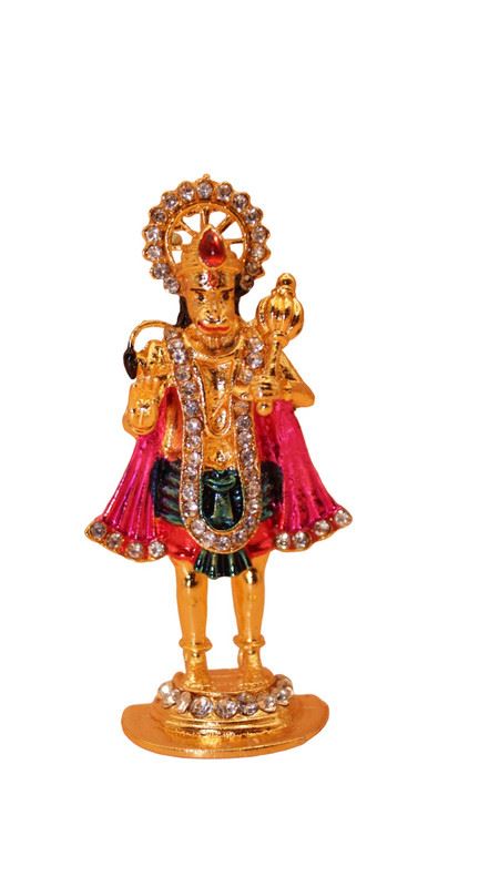 Lord Bahubali Hanuman Idol for home,car decore (3cm x 3cm x 1cm) Gold