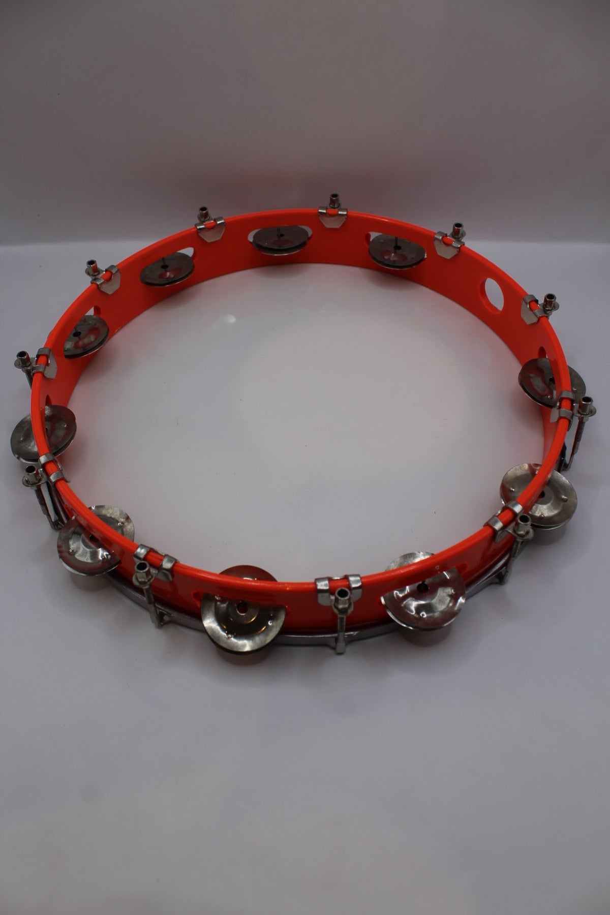 Red khanjari tambourine 12 inch, another view