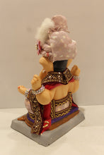 Load image into Gallery viewer, Eco-friendly clay Ganesh idol with blush pink rose safa, back view