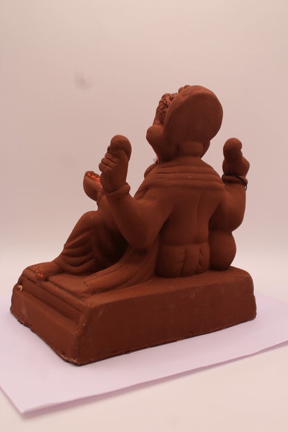 Eco-Friendly Ganesh Visarjan Idol – Natural Terracotta, Relaxed Pose, ~8 inch