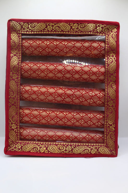 Maroon bangle box with 5 rolls – closed
